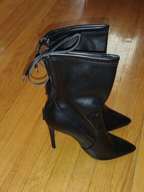 PrettyLittleThing Black Pointed Stiletto Ankle Boots